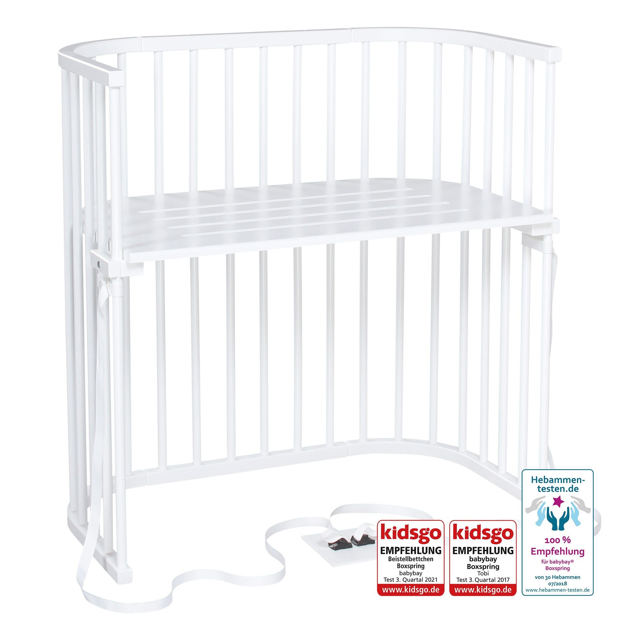 BabyBay® Boxspring Странично легло - цвят White