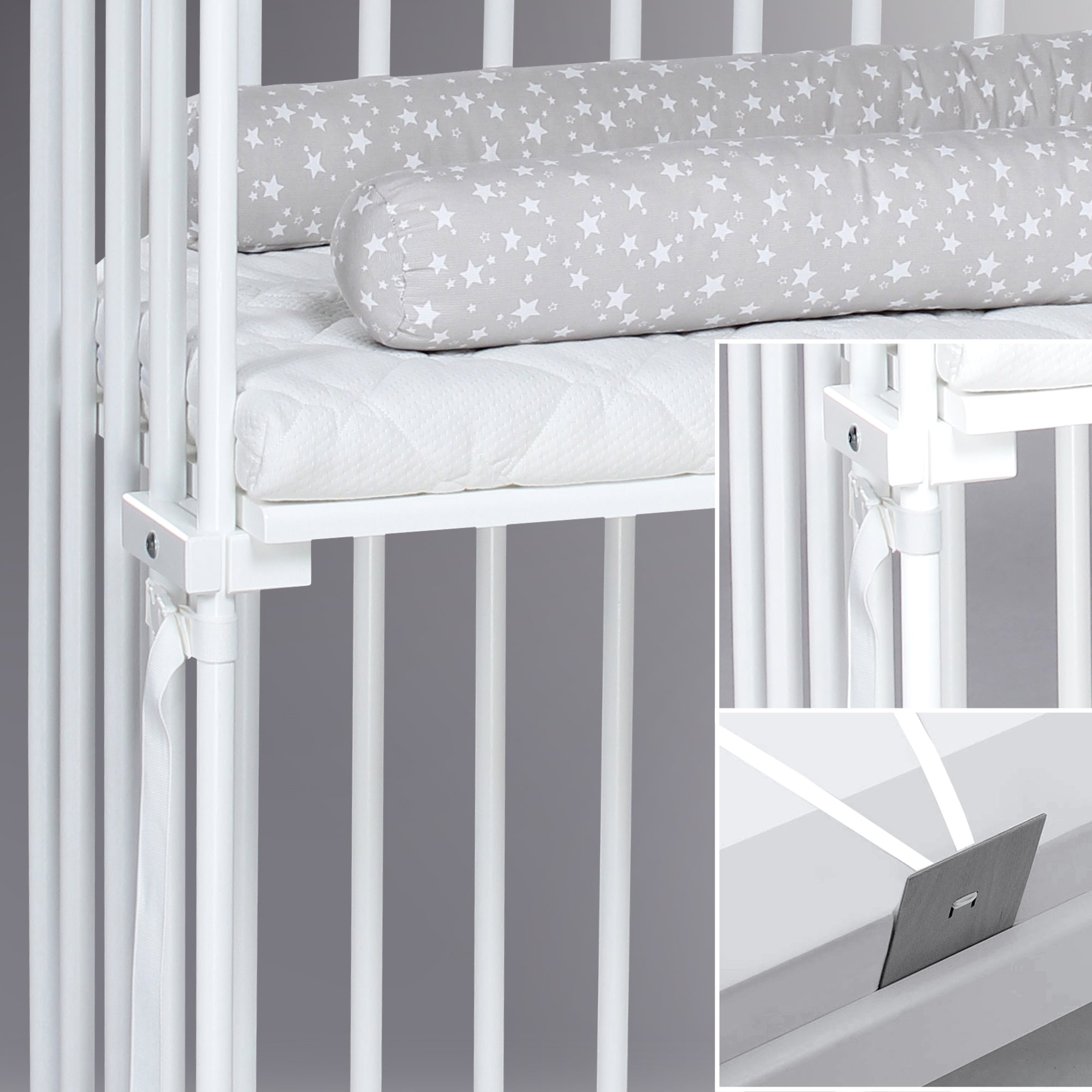 BabyBay® Boxspring Странично легло - цвят White