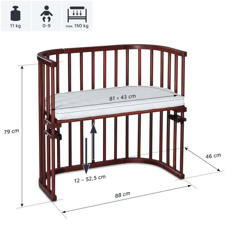 BabyBay® Original Странично легло - цвят Dark Brown