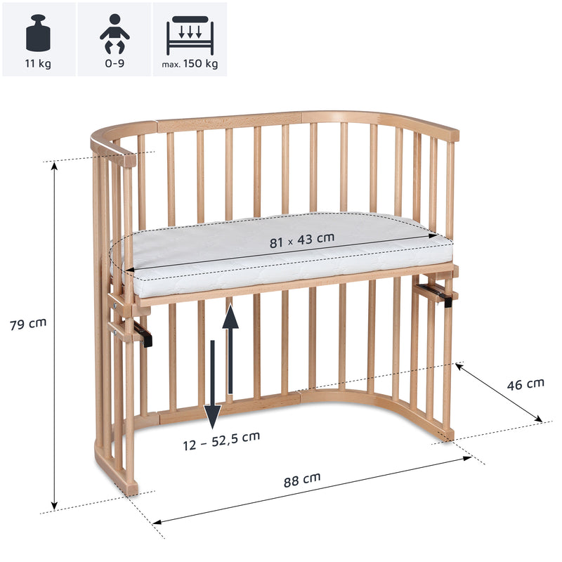 BabyBay® Original Странично легло - цвят Natural
