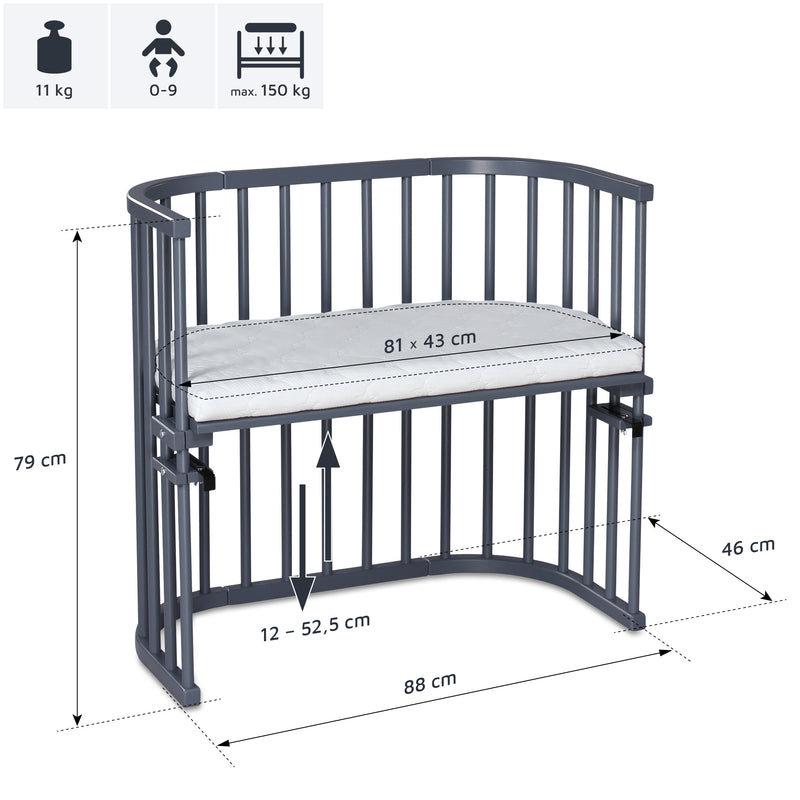 BabyBay® Original Странично легло - цвят Grey