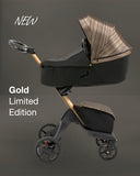 Stokke® Xplory® X + бебешки кош Gold Limited Edition
